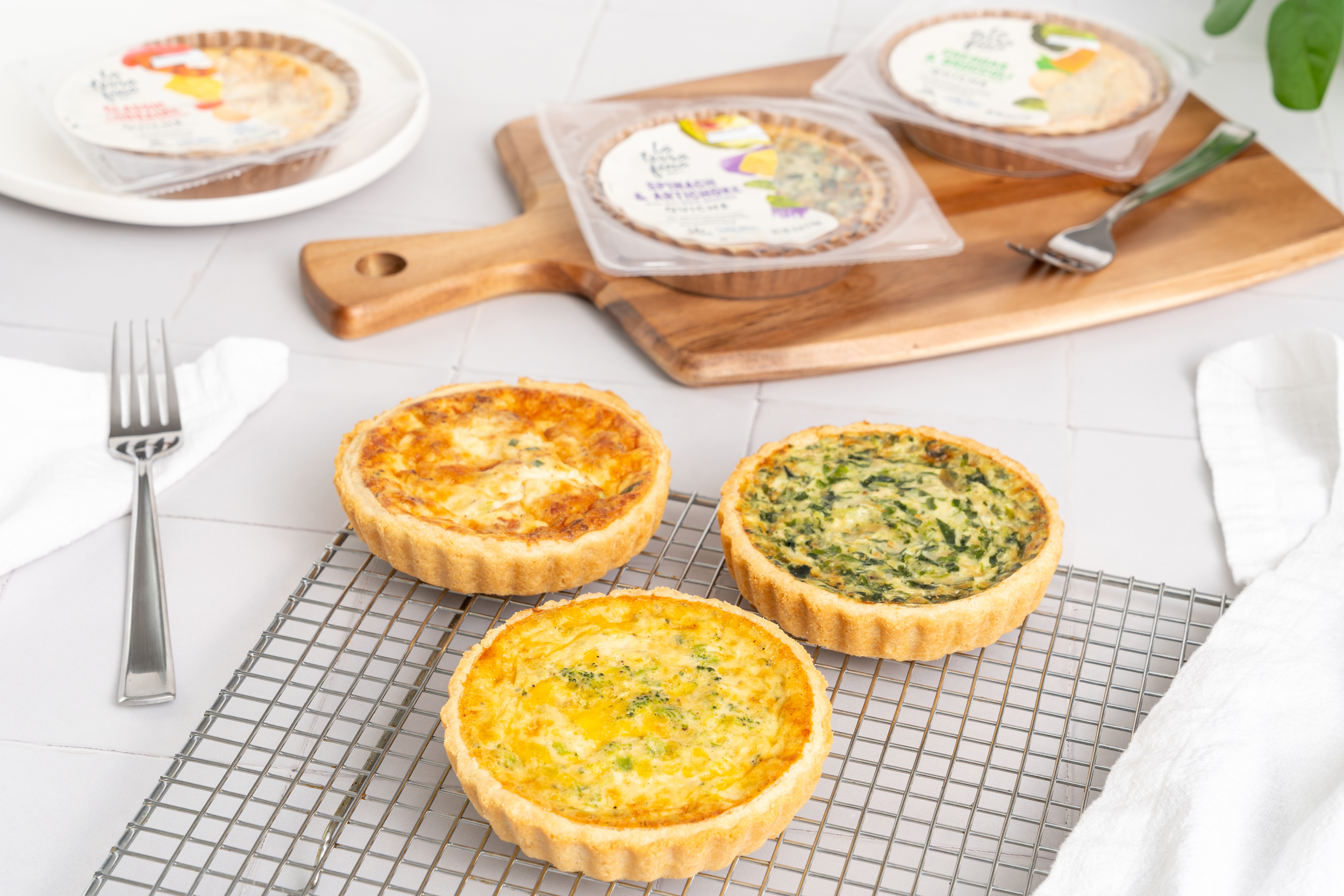 trio of mini quiche