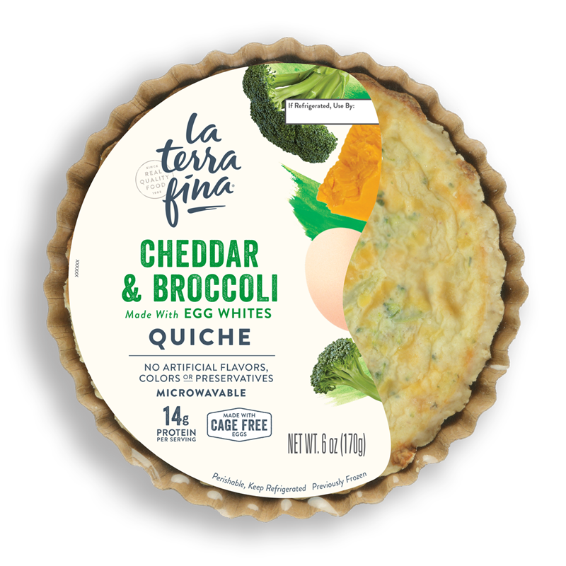 Cheddar & Broccoli <br/>Quiche <i>Personal Size</i> packaging