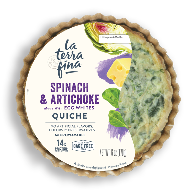 Spinach & Artichoke <br/>Quiche <i>Personal Size</i> packaging