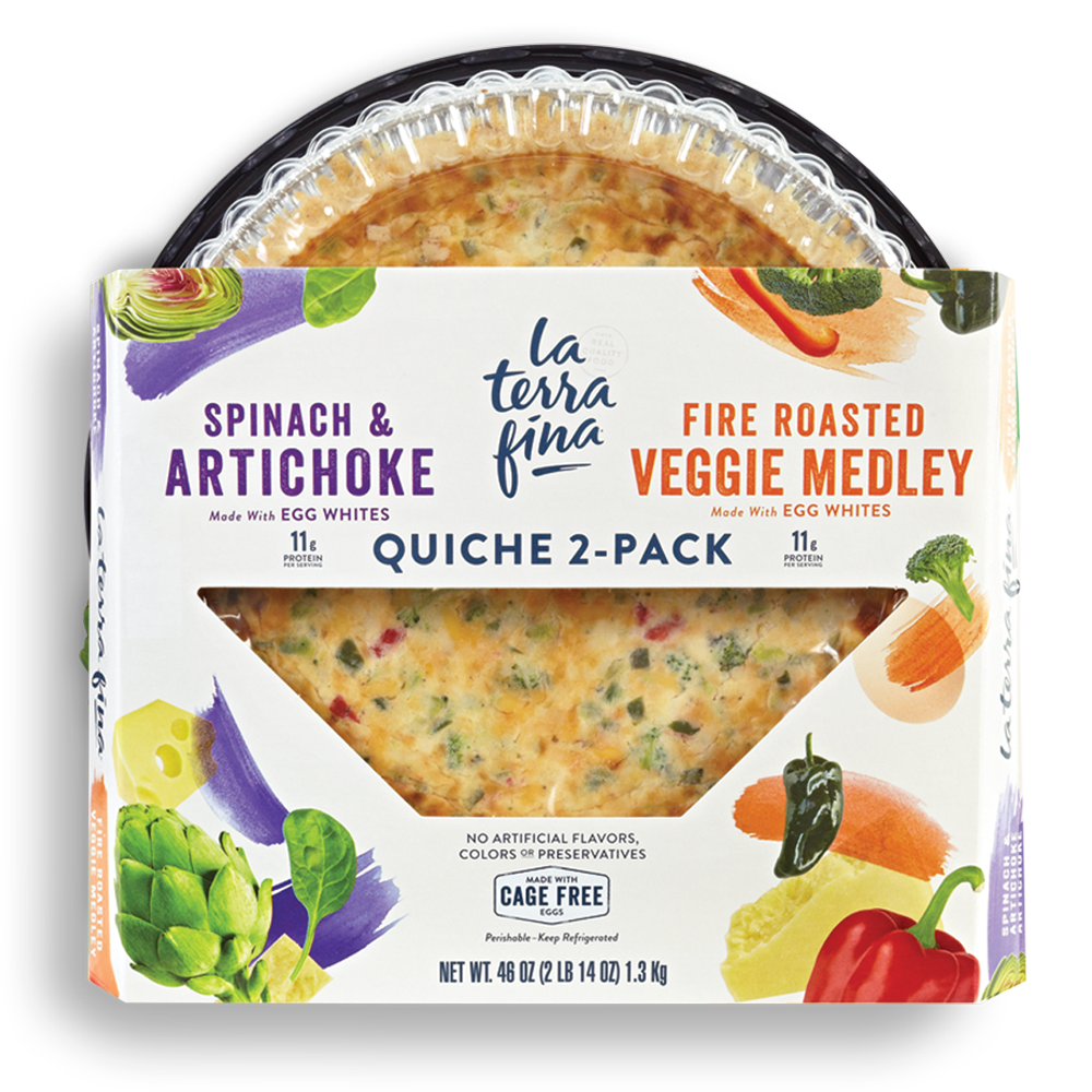 Spinach & Artichoke / Fire Roasted Veggie Medley<br/> Quiche <i>Variety 2 Pack</i>