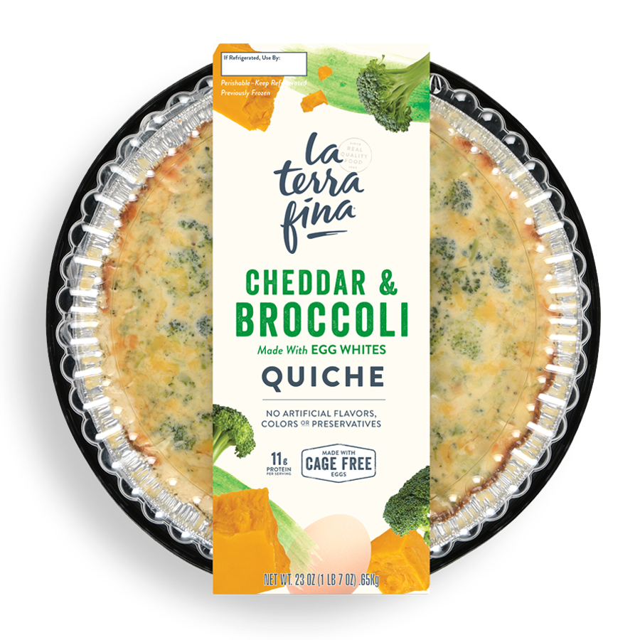Cheddar & Broccoli<br /> Quiche packaging