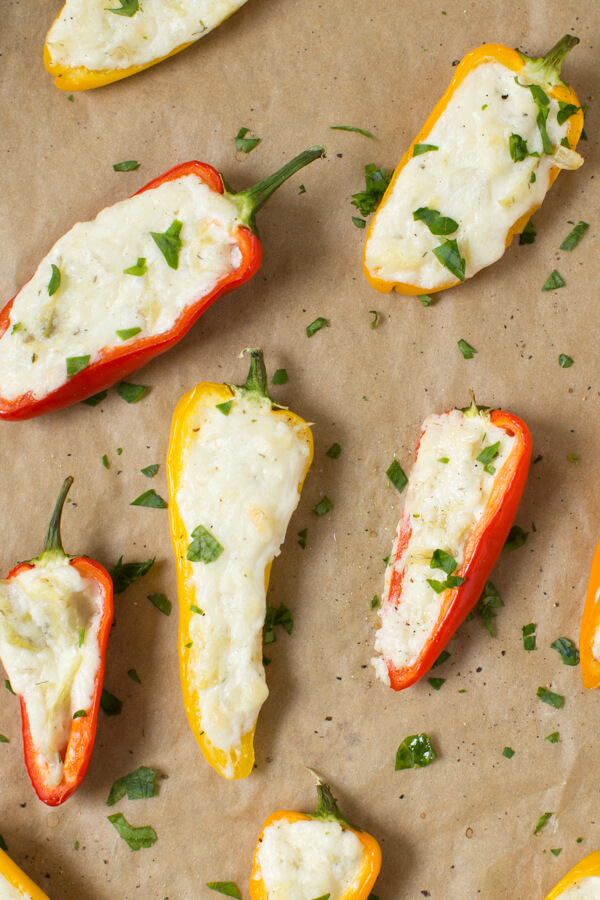 Easy Two Ingredient Stuffed Sweet Peppers