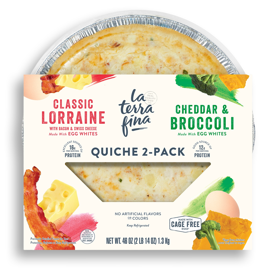 La Terra Fina Classic Lorraine & Cheddar Broccoli Quiche Front of Package