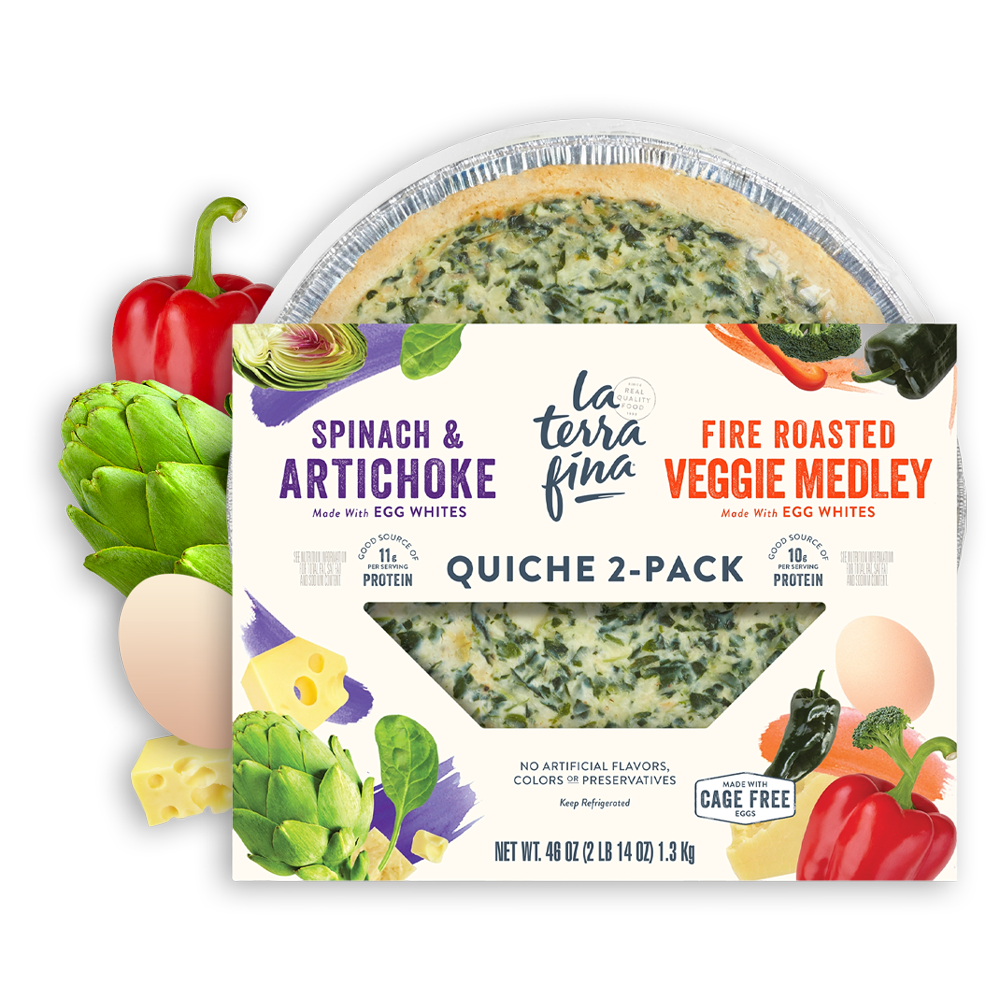 La Terra Fina Spinach Artichoke & Fire Roasted Veggie Medley Quiche 2 Pack