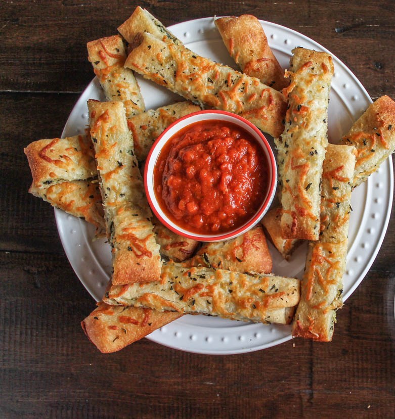 Spinach Artichoke Stuffed Breadsticks