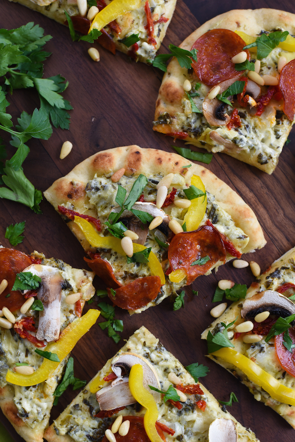 Spinach & Artichoke Party Flatbread