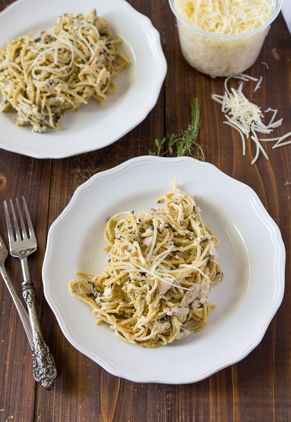 Spinach Artichoke Parmesan Spaghetti
