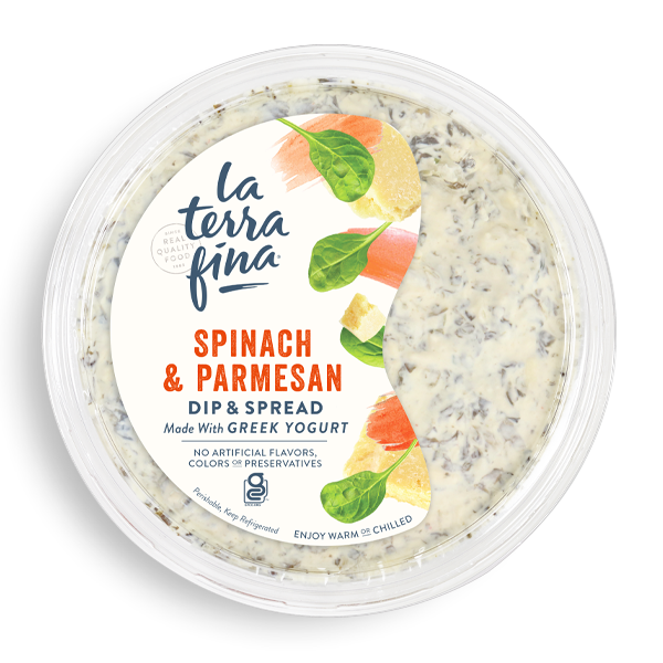 Spinach & Parmesan<br /> Dip & Spread <i>made with Greek Yogurt</i> packaging