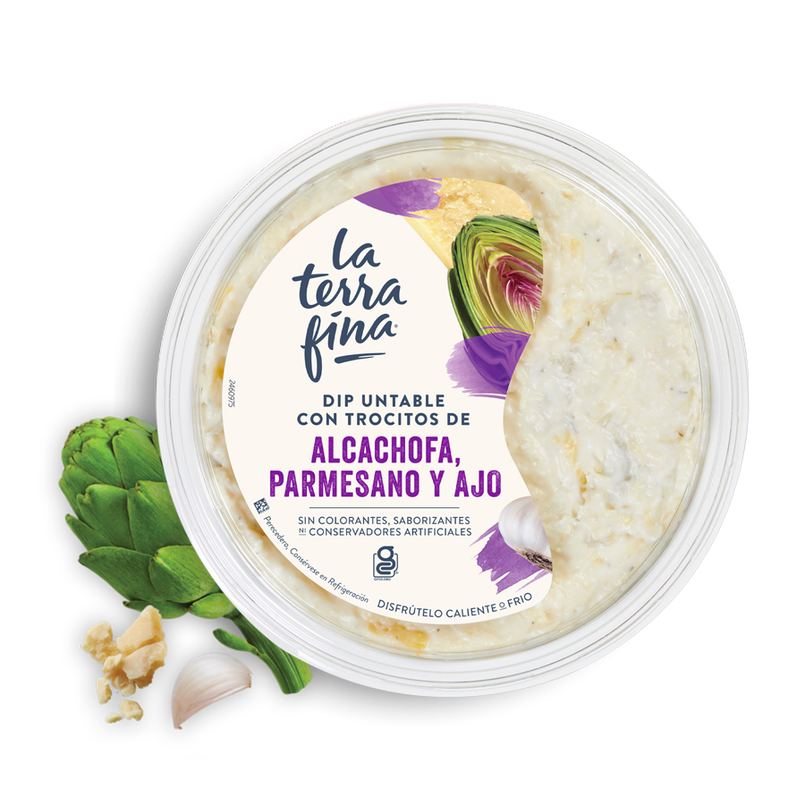 Dip Untable Con Trocitos De Alcachofa Parmesano Y Ajo