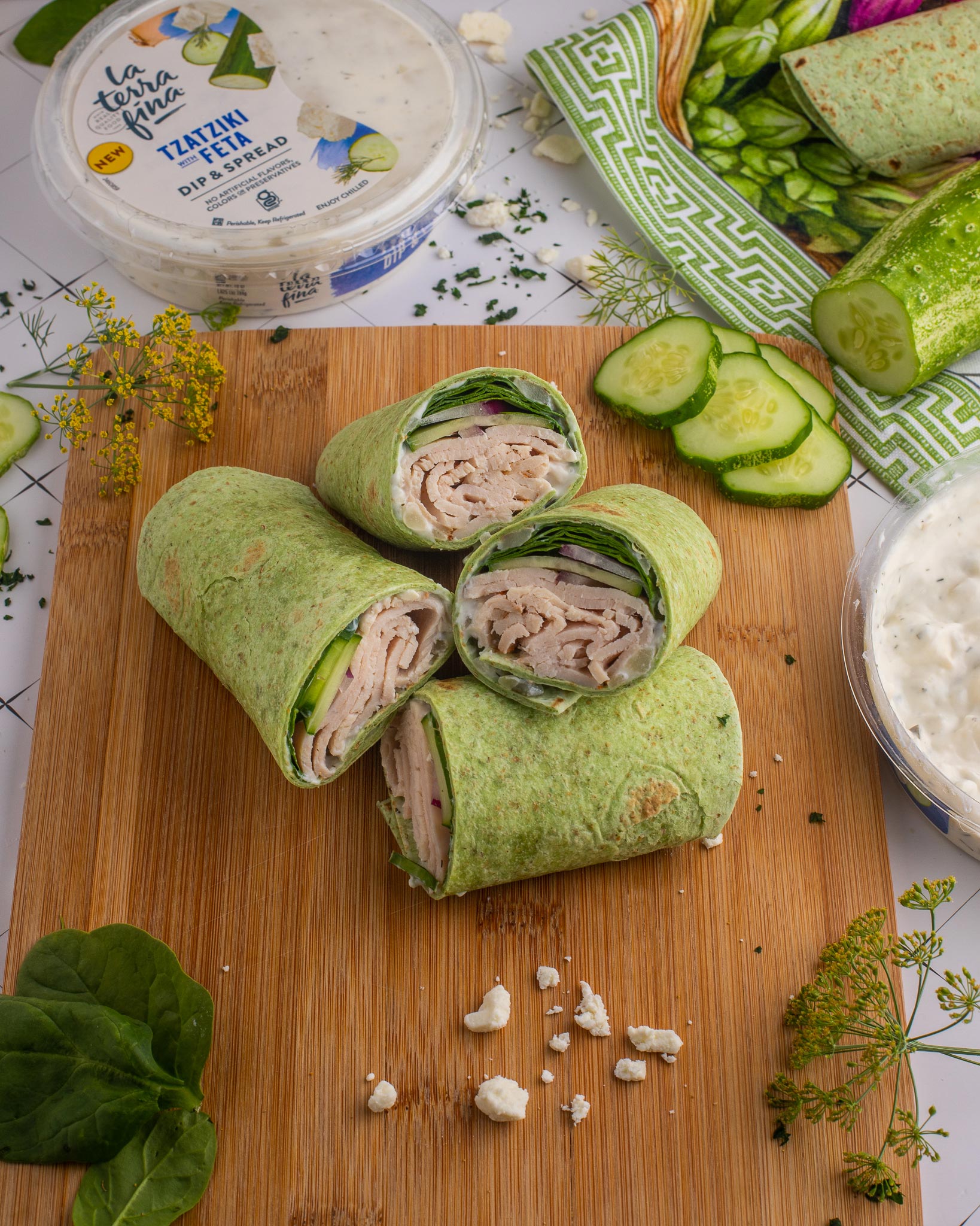 greek turkey wrap
