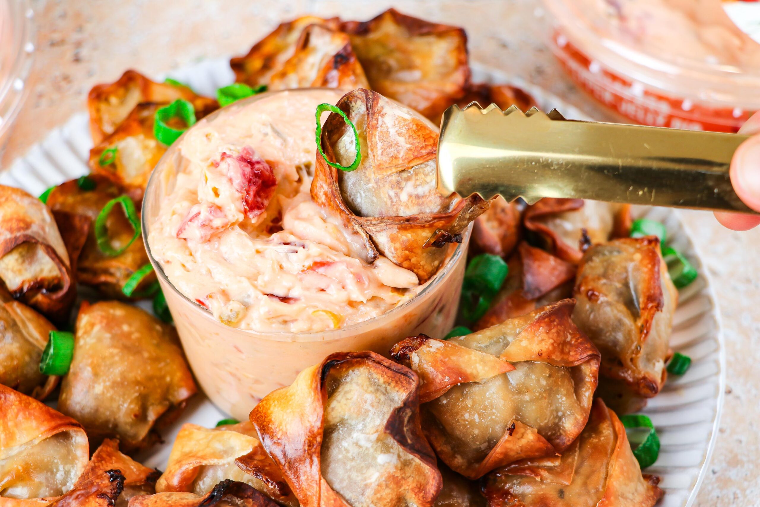 Jalapeno Pepper Jelly Pulled Pork Crispy Wontons