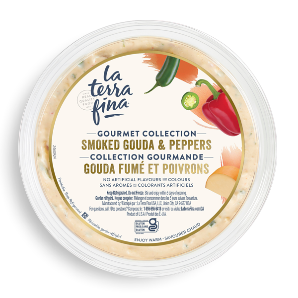 Top of product lid - La Terra Fina Gourmet Collection Smoked Gouda & Peppers