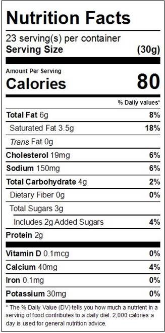 La Terra Fina Michigan Cherry & Jalapeño Dip & Spread Nutrition Panel