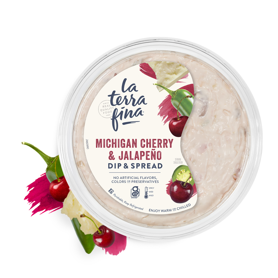 La Terra Fina Michigan Cherry & Jalapeno Dip & Spread Collage