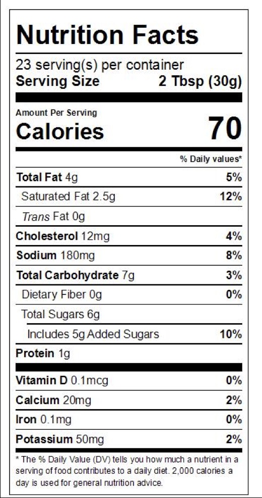 Nutrition Panel Sweet Pepper Dip & Spread