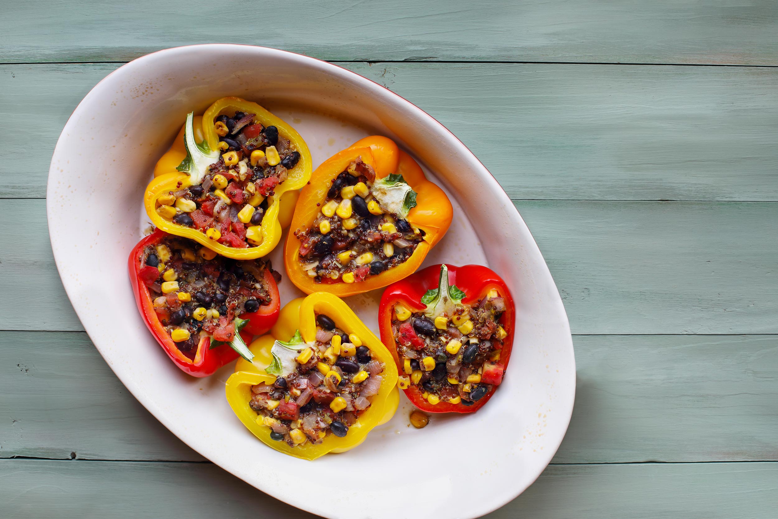 black bean corn peppers