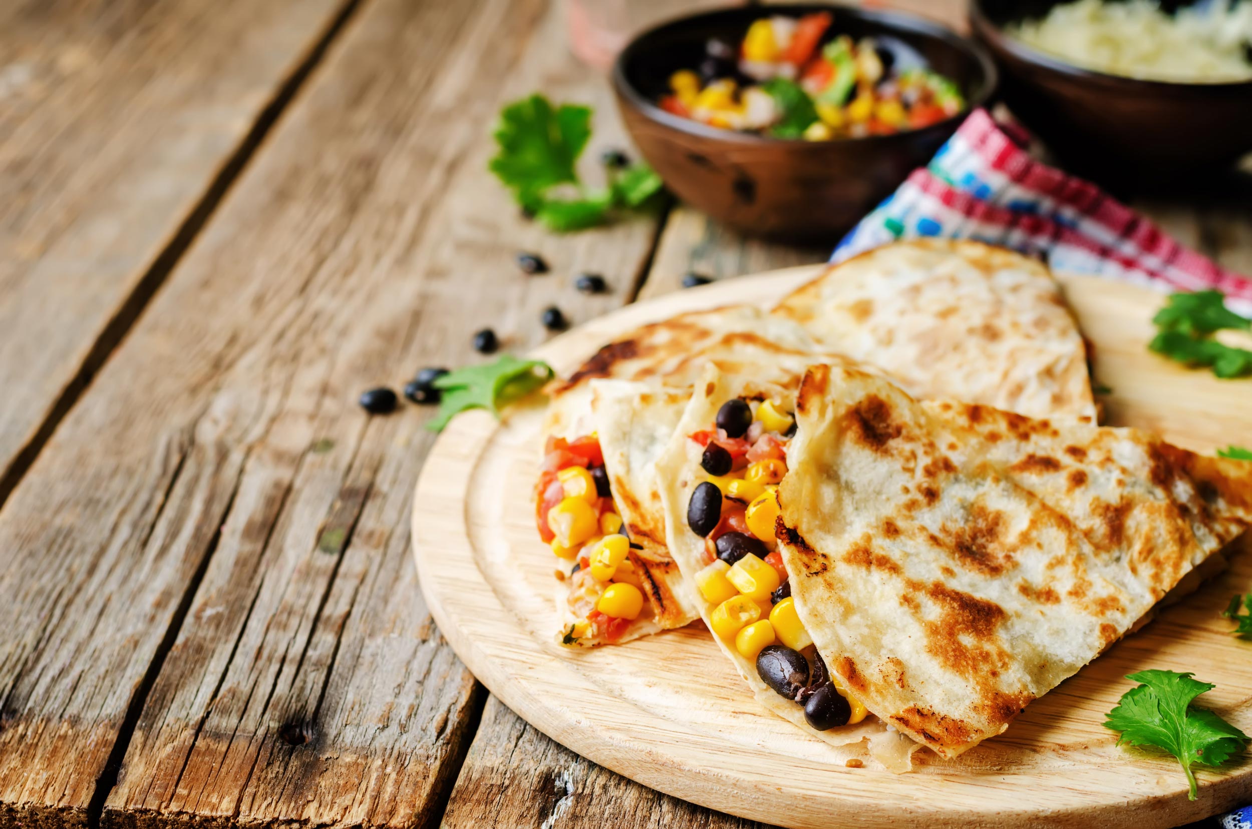 Black bean corn quesadillas