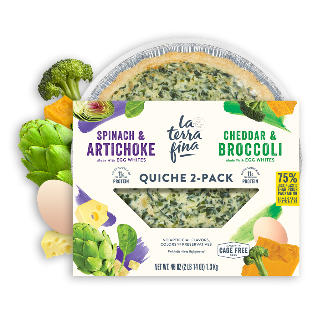 La Terra Fina Spinach Artichoke & Cheddar Broccoli Quiche